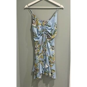 Free People Floral Mini Dress Ruched Spaghetti Strap Size‎ XS